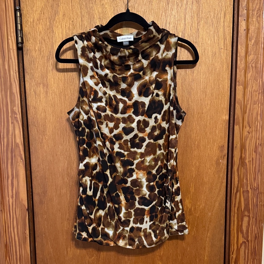 Calvin Klein Brown Leopard Print Tank Top
